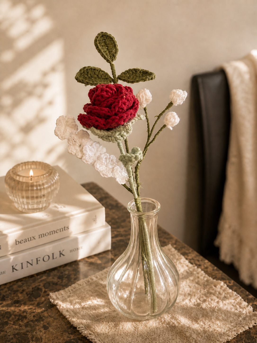 Crotchet rose bouquet